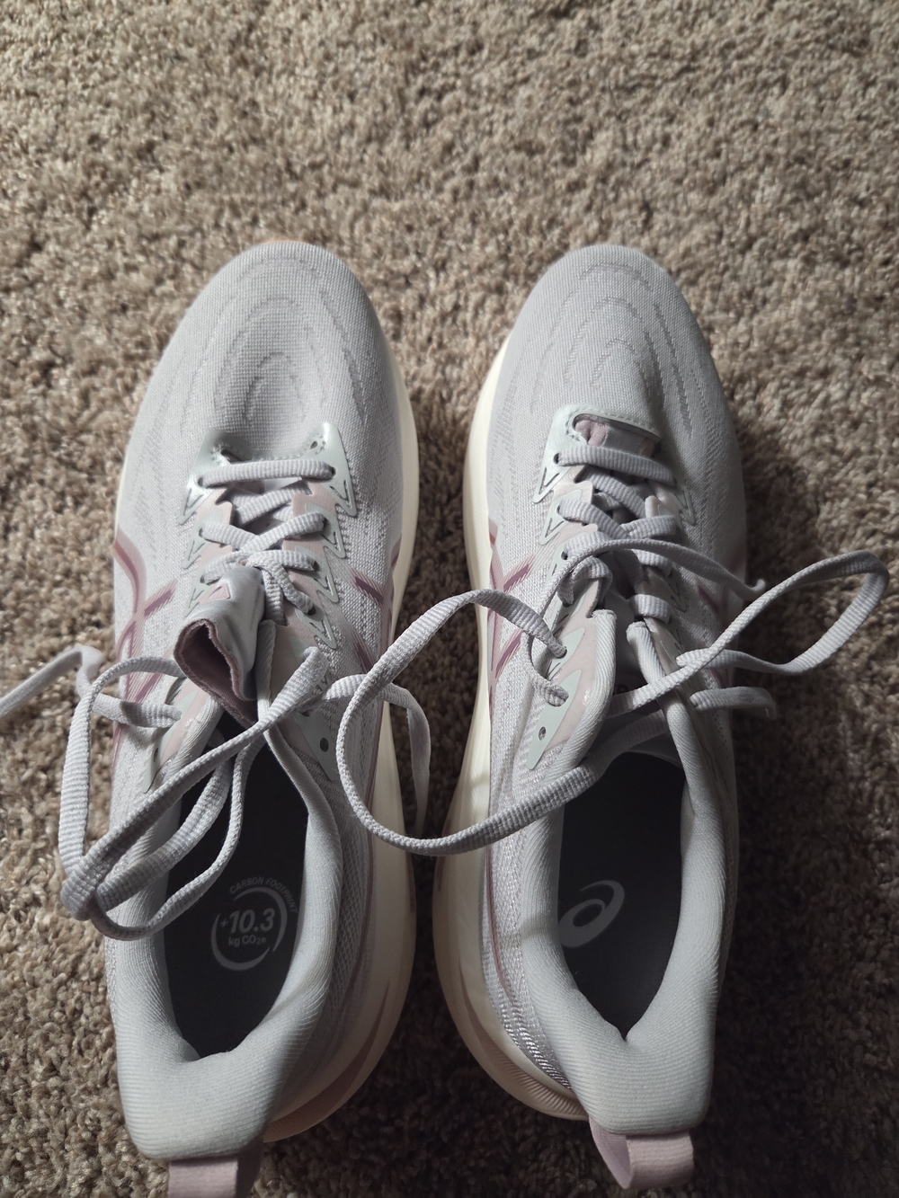 ASICS Women's Light Gray & Pink Running Shoes